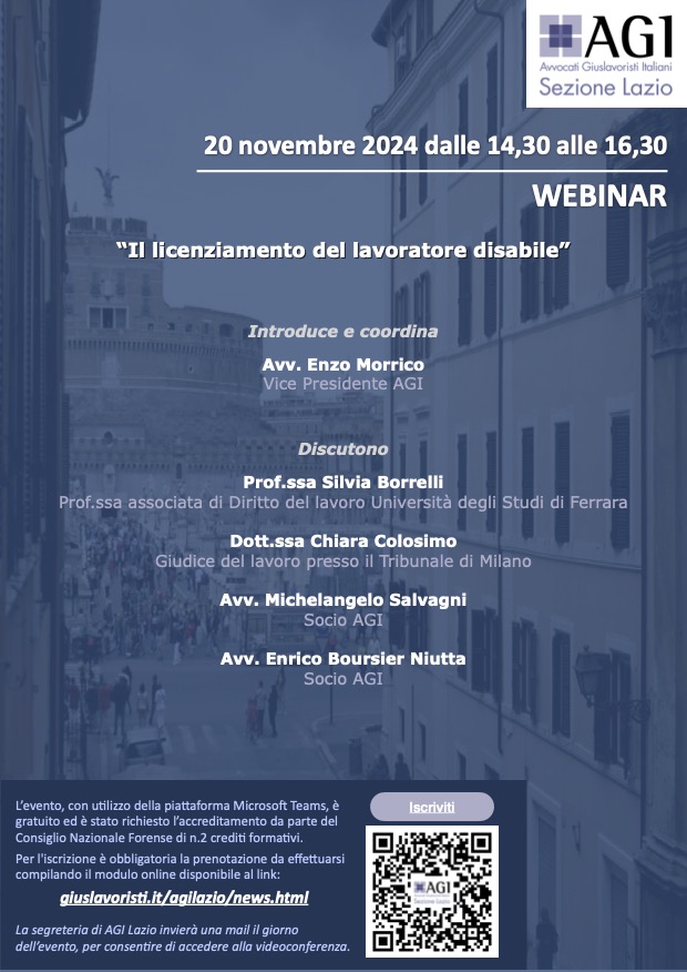 Slides del Webinar ”Il licenziamento del lavoratore disabile”